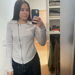 Saturday Sunday Anthro Side Zip Moto Jacket in light Grey Size: XS